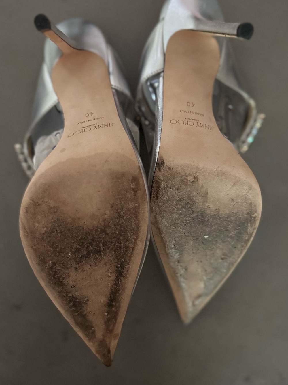 Jimmy Choo Bing 100 Pointed-Toe Heels with Crystal-Embellished Straps - Picture 5 of 5